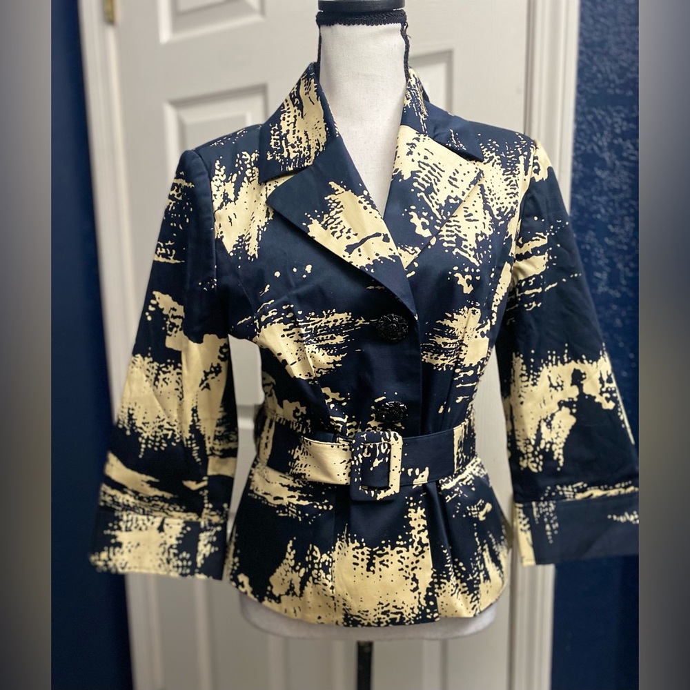 Grace Women's Navy and Cream Blazer